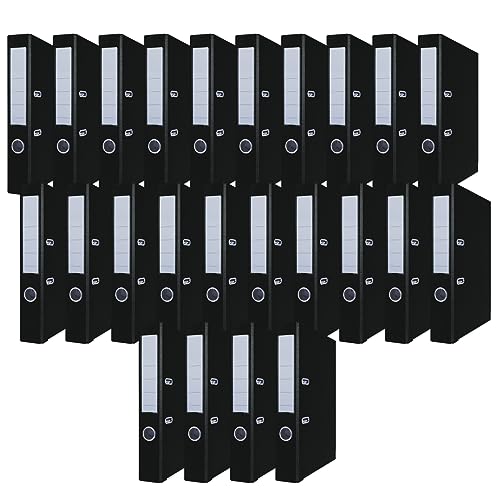 OFFICER PRODUCTS PRODUCTS 24er Pack Ordner Schwarz DIN A4/50 mm/Papier Pappe/Kunststoffbezug PP Schlitzordner Büroordner Pappordner Aktenordner Metall Kantenschutz OFFICER PRODUCTS PRODUCTS 24er Pack Ordner Schwarz DIN A4/50 mm/Papier Pappe/Kunststoffbezug PP Schlitzordner Büroordner Pappordner Aktenordner Metall Kantenschutz von OFFICER PRODUCTS