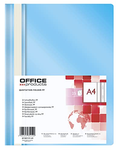 Office Products 21101111-21 Plastik Schnellhefter A4 Hellblau von Stella