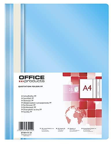 Office Products 21101111-21 Plastik Schnellhefter A4 Hellblau Office Products 21101111-21 Plastik Schnellhefter A4 Hellblau von OFFICER PRODUCTS