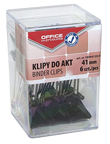 Office Products Foldback-Klammern 41 mm / 6 Stück/aus Metall/Schwarz/Silber/Unempfindlich Gegen Verformung/Büroklammern Papierklammern/Transparentbox Office Products Foldback-Klammern 41 mm / 6 Stück/aus Metall/Schwarz/Silber/Unempfindlich Gegen Verformung/Büroklammern Papierklammern/Transparentbox von OFFICER PRODUCTS