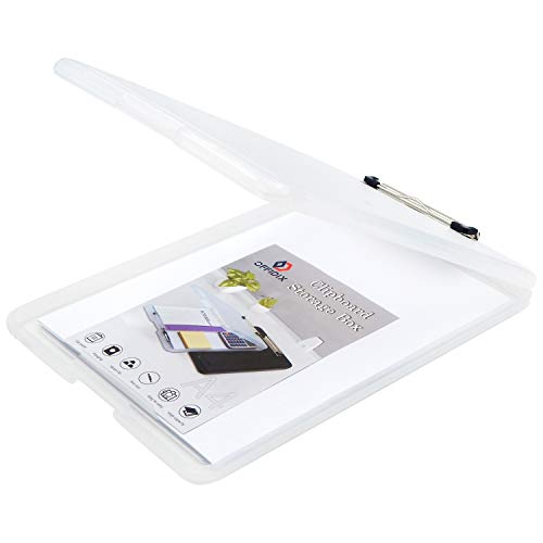 OFFIDIX Slim Paper Clipboard Aufbewahrungsbox Plastik Aufbewahrungs- und Zwischenablage Funktionen (Weiß) von OFFIDIX