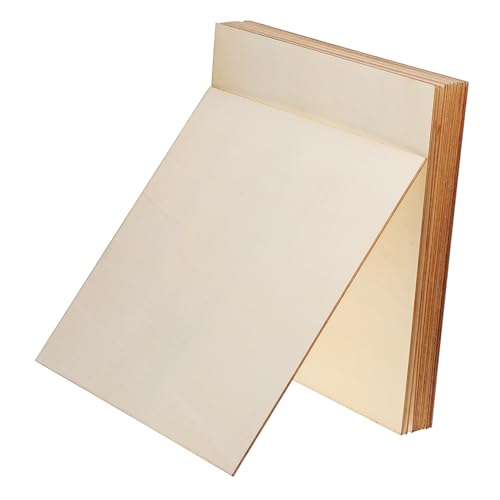 12 Stück Holzplatten Unbehandelt Quadratische Holzstücke für Bastelarbeiten Gravieren Diy Dekorationen Robuste Sperrholzplatten für Projekte von OFFIGAM