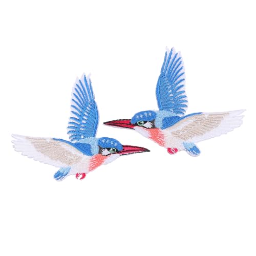 OFFIGAM 1 Paar Bügelbilder Vogel Muster für Kleidung Selbstklebende Applikationen zur DIY Reparatur mit Hitzeübertragung für Jeans Shirts Rucksäcke und Mehr von OFFIGAM