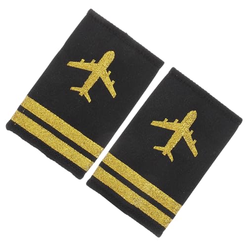 OFFIGAM 1 Paar Pilot Epauletten für Schulterklappen Hochwertigem für Flugpersonal Cosplay und Bühnenauftritte Professionelles Aussehen und Symbol für Professionalität von OFFIGAM