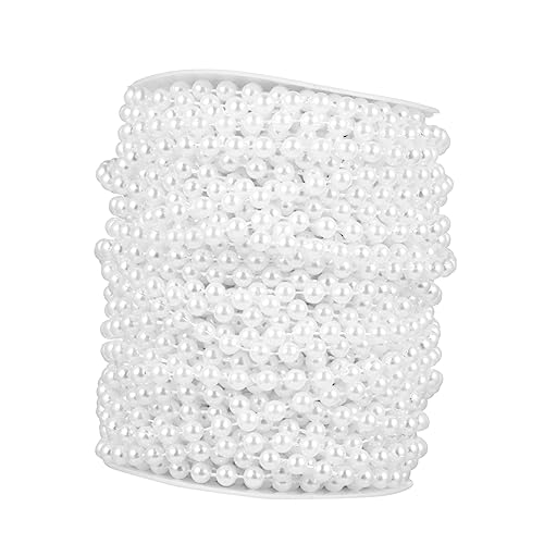 OFFIGAM 1 Rolle Imitation Perlenstrang für DIY Schmuck Lange Kette Kunstperlen für Hochzeitsdekoration Bastelprojekte und Haarschmuck Glänzende Kunststoffperlen von OFFIGAM