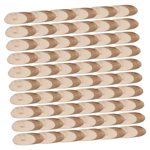 OFFIGAM 1 Satz 100 Stück ovale Holzspäne Bauernhausdekor Ornamente Dekoration Hochzeit leere Scheiben ovale Holzscheiben unlackierte Holzscheibe leere Holzscheiben hölzern von OFFIGAM