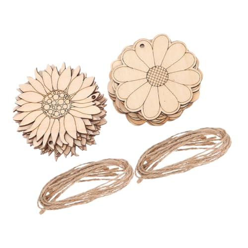OFFIGAM 1 Satz DIY Holzblumen Scheiben Unbemalte Holzblüten für Bastelprojekte Geeignet für Kreative Handwerksmaterialien Langlebig und Sicher zum Bemalen und Dekorieren von OFFIGAM