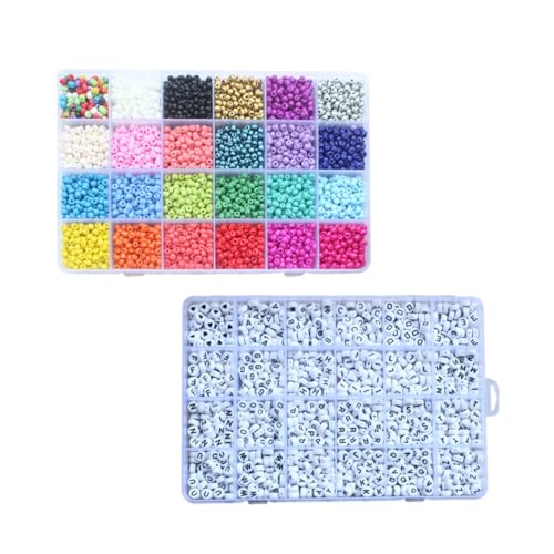 OFFIGAM 1 Satz DIY Perlen Set Teile Unregelmäßige Bastelperlen für Armbänder Ohrringe Farben Buchstabenperlen für Schmuckdesign von OFFIGAM