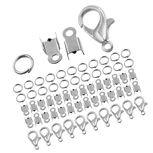 OFFIGAM 1 Satz DIY Schmuckherstellung Zubehör Set Teile Drahtverschlüsse Karabiner und Biegeringe für Armbänder und Vielseitig Einsetzbar für Schmuckdesigns von OFFIGAM