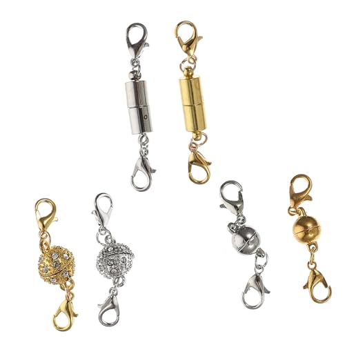 OFFIGAM 1 Satz Magnetische Schmuckverschlüsse Für Armbänder Kugelförmige Magnetklammern Einfaches Anbringen Robustes Kupfermaterial Praktisch Für Schmuck Diy 6 Paare von OFFIGAM