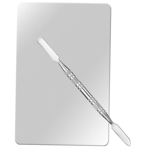 OFFIGAM 1 Satz Make Up Mischpalette mit Spatel für Pigmentmischung und Farbblending Tragbar und Leicht Werkzeuge für Kosmetikprofis und Nail Art von OFFIGAM