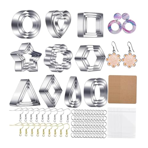 OFFIGAM 1 Satz Teiliges Set Ohrhänger Ausstechformen für DIY Schmuckherstellung Ohrhaken Sprungringen Karton und Beutel für Kreative Bastelprojekte OFFIGAM 1 Satz Teiliges Set Ohrhänger Ausstechformen für DIY Schmuckherstellung Ohrhaken Sprungringen Karton und Beutel für Kreative Bastelprojekte von OFFIGAM
