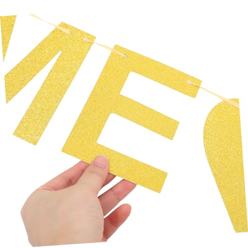 OFFIGAM 1 Satz Willkommen Zuhause Banner Glitzer für Hochzeiten Einweihungsfeiern und Partys Einfache Dekoration für Wände Fenster und Türen von OFFIGAM