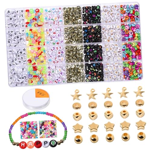 OFFIGAM 1 Schachtel Bunte Buchstabenperlen Set DIY Bastelperlen für Armbänder Vielseitige Acrylperlen Lebhaften Farben für Kreative Projekte und Schmuckherstellung OFFIGAM 1 Schachtel Bunte Buchstabenperlen Set DIY Bastelperlen für Armbänder Vielseitige Acrylperlen Lebhaften Farben für Kreative Projekte und Schmuckherstellung von OFFIGAM