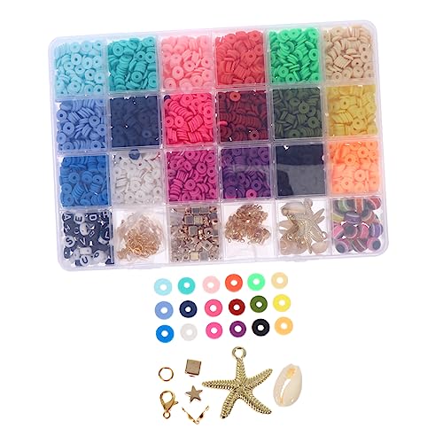 OFFIGAM 1 Schachtel Bunte Polymer Clay Spacer Beads Set DIY Bastelperlen für Armbänder und Teiliges Set für Kreative Schmuckherstellung von OFFIGAM