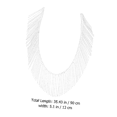 OFFIGAM 1 Stück DIY Zubehör Strass Quaste Kette für Hochzeitskleid Abendkleid und Bastelarbeiten Glänzende Applikation für Handwerk und Kleidung von OFFIGAM