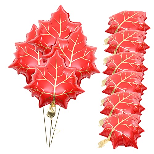 OFFIGAM 10 Stück Folienballons Ahornblatt für Thanksgiving Party Fotorequisiten und Feierbedarf Herbstfest Ballons Leuchtenden Farben von OFFIGAM