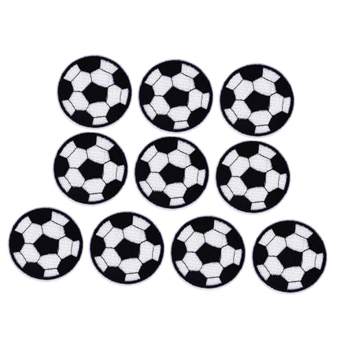 OFFIGAM 10 Stück Fußball Patches Cartoon Motive Waschbar und Abnehmbar zum Dekorieren und Reparieren von Kleidung Durchmesser Strapazierfähig und Vielseitig Einsetzbar von OFFIGAM