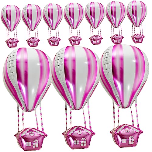 OFFIGAM 10 Stück Heißluftballon Aluminium Folienballons Dekoration für Kindergeburtstagsfeiern Hochzeiten und Partys Stilvolle Luftballons für Fröhliche von OFFIGAM
