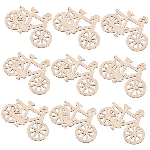 OFFIGAM 10 Stück Holz Bike Ausschnitte Unlackierte Holzscheiben für DIY Projekte für Bastelarbeiten und Dekoration Unbehandelte Holzscheiben Sicher und Kindgerecht von OFFIGAM