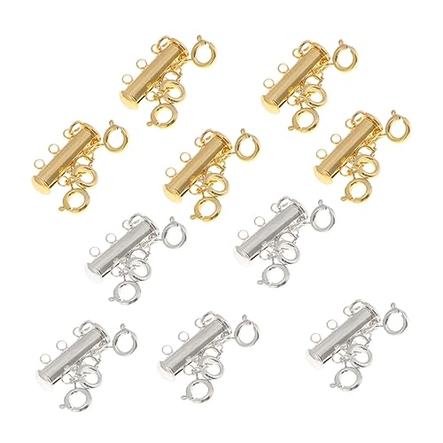 OFFIGAM 10 Stück Magnetische Anschlussschnalle Schmuckzubehör Halskette Distanzverschluss magnetisches Rohrschloss von OFFIGAM