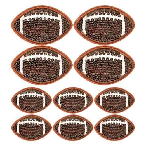 OFFIGAM 10 Stück Rugby Patches zum Aufbügeln Glitzernde Gestickte Applikationen für Kleidung Hüte Jeans und Jacken Sportliches Diy Zubehör für Rugby Fans von OFFIGAM