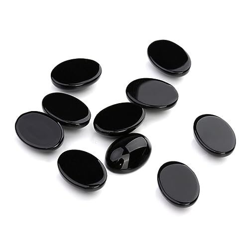 OFFIGAM 10 Stück Schwarze Stein Aufkleber Oval DIY Schmuck Zubehör für Kreative Bastelarbeiten von OFFIGAM