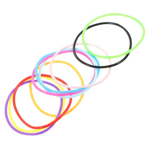 OFFIGAM 10 Stück Teiliges Bunte Silikonarmbänder Leichte Elastische Jelly Armbänder für Vielseitige Verwendung als Haargummis oder Armreifen für Sport und Partys von OFFIGAM