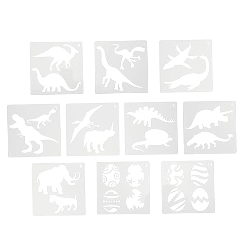 OFFIGAM 10 Stück Teiliges Dinosaurier Malvorlagen Wiederverwendbare Schablonen für Kreative Kunstprojekte für Wände Textilien und Bastelarbeiten von OFFIGAM