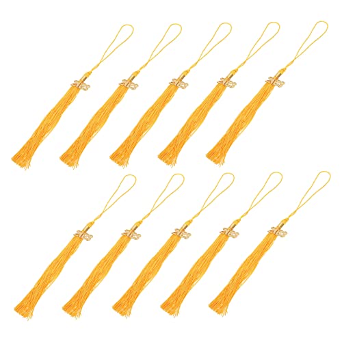 OFFIGAM 10 Stück Teiliges Goldene Abschluss Quasten für Doktorhüte Handgefertigte Diy Dekoration für Abschlussfeiern Langlebige und Stilvolle Tasseln für Besondere Anlässe von OFFIGAM