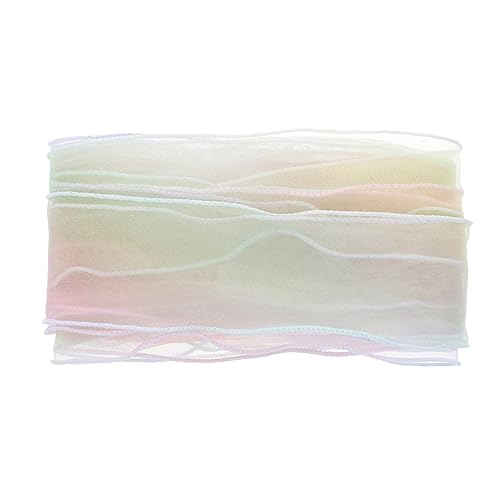 OFFIGAM 10 Stück Teiliges Rainbow Tüllband für DIY Projekte Hochwertiges Dekorationsband für Geschenkpäckchen Bastelarbeiten Hochzeiten und Partys Gelb von OFFIGAM