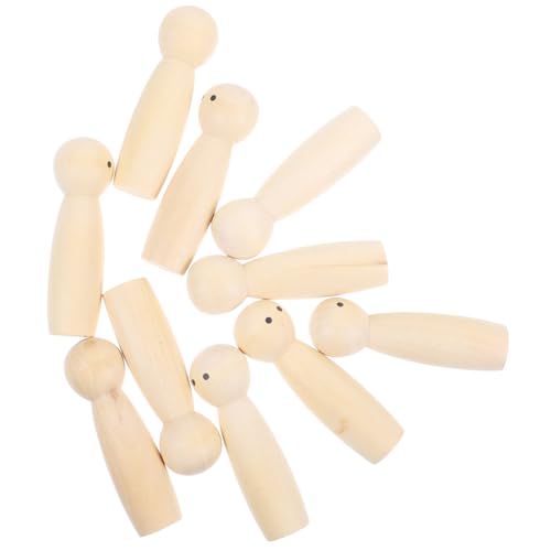 OFFIGAM 10 Stück Unbemalte Holzfiguren für DIY Kreative Peg Dolls zum Malen und Basteln Kinderspielzeug und Wohnungsdekoration für Kreative Projekte von OFFIGAM