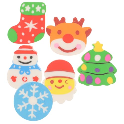 OFFIGAM 10 Stück Weihnachtliches Radiergummiset für Teiliges mit Lustigen Rentier Designs für Schulbedarf Bastelprojekte für Weihnachten von OFFIGAM