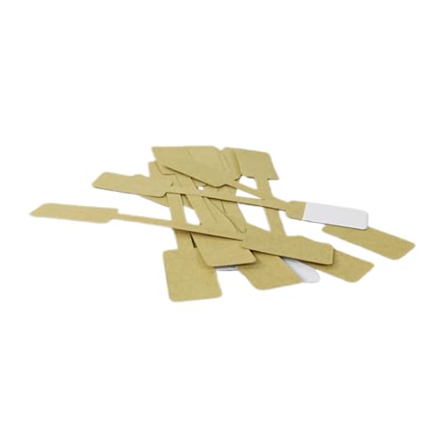 OFFIGAM 100 Blatt Kraftpapier Haftetiketten Quadratisch Selbstklebend Schmuck Preisanhänger Blanko für Ringe Schmuckstücke Anzeigeetiketten zum Beschriften und Organisieren von OFFIGAM