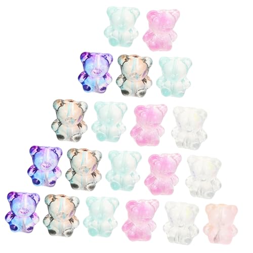 OFFIGAM 100 Stück Bären Schmuckanhänger Glänzende DIY Bärenperlen für Armbänder und Ohrringe Dekorative Bastelzubehör für Kreative Schmuckherstellung Zufällige Farbe Zufällige Farbe von OFFIGAM