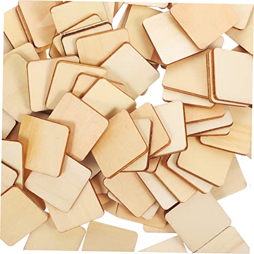 OFFIGAM 100 Stück DIY Unvollendete Quadratische Holzblöcke für Bastelprojekte zum Malen Dekorieren und Lernen mit Kindern Natürliche Holzmaterialien für Kreative DIY Ideen von OFFIGAM