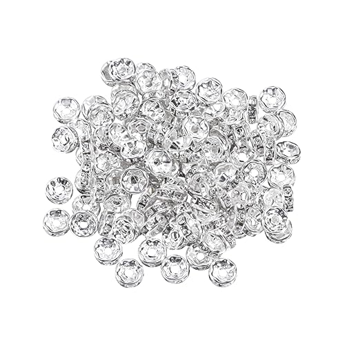 OFFIGAM 100 Stück Distanzstück bohren Abstandsperle aus Strass Distanzperlen selber machen Abstandsperle zur Schmuckherstellung plattierte Abstandsperle Abstandsperlenbefunde Silber OFFIGAM 100 Stück Distanzstück bohren Abstandsperle aus Strass Distanzperlen selber machen Abstandsperle zur Schmuckherstellung plattierte Abstandsperle Abstandsperlenbefunde Silber von OFFIGAM
