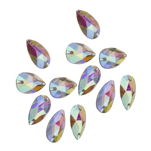OFFIGAM 100 Stück Fantasy Resin Diamond Hotfix-Strass Rosa Nägel Nagel Basteln Wohnung Harz-Strasssteine ​​mit flacher Rückseite Kristalltropfenperlen Craft Strass Flatback von OFFIGAM