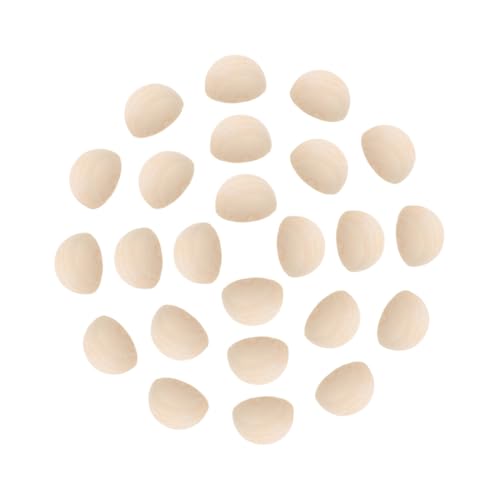 OFFIGAM 100 Stück Halbkugelige Holzperlen Naturholz DIY Bastelperlen für Schmuckherstellung und Dekoration Langlebige Naturfarbene Holzhalbkugeln für Kreative Handarbeiten von OFFIGAM