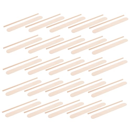 OFFIGAM 100 Stück Jumbo Bastelstäbchen Holzstäbchen für DIY Bastelprojekte Modellbau Kreativ für Sicher und Wiederverwendbar von OFFIGAM