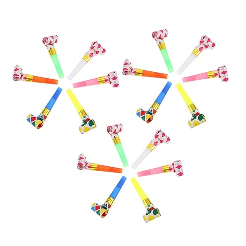OFFIGAM 100 Stück Party Tröten Bunte Kreative Pfeifen für Feste und Feiern Zufällige Designs für Geburtstagsfeiern und Partys von OFFIGAM