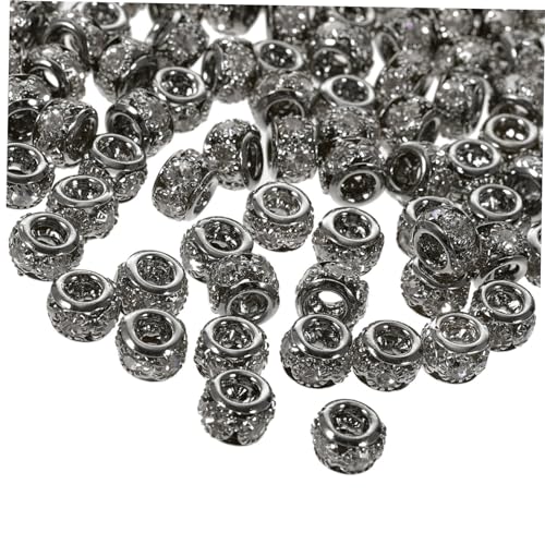 OFFIGAM 100 Stück Rondelle Legierungs Strass Spacer Perlen für Schmuckherstellung Dekorative Perlen für Armbänder und Vielseitig und Langlebig für DIY Projekte OFFIGAM 100 Stück Rondelle Legierungs Strass Spacer Perlen für Schmuckherstellung Dekorative Perlen für Armbänder und Vielseitig und Langlebig für DIY Projekte von OFFIGAM