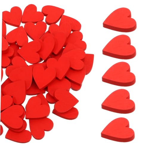 OFFIGAM 100 Stück Rote Herz Holzstücke Diy Tischdeko für Hochzeit Valentinstag und Feste Mini Holzherzen für Kreative Dekoration und von OFFIGAM