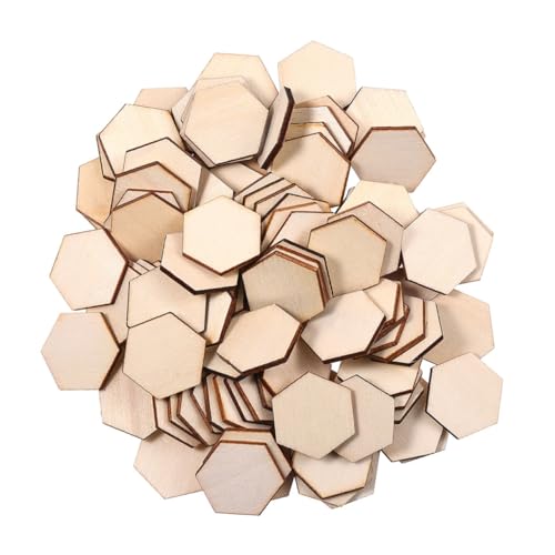 OFFIGAM 100 Stück Sechseckige Holzscheiben Unbehandelte DIY Holzplatten für Bastelprojekte Natürliche Holzscheiben für Kreative Dekorationen für Handarbeit und Kunst Holzstücke zum OFFIGAM 100 Stück Sechseckige Holzscheiben Unbehandelte DIY Holzplatten für Bastelprojekte Natürliche Holzscheiben für Kreative Dekorationen für Handarbeit und Kunst Holzstücke zum von OFFIGAM