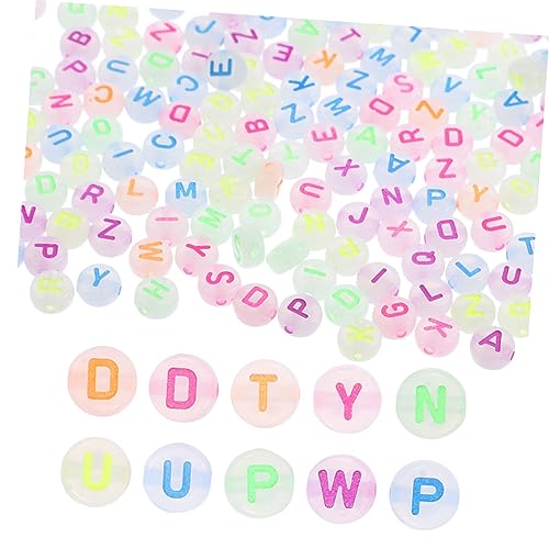 OFFIGAM 1000Stücke Buchstabenperlen im Dunkeln Leuchtend DIY Plastikperlen für Armbänder Halsketten und Schmuckprojekte Alphabetperlen für Bastelideen von OFFIGAM