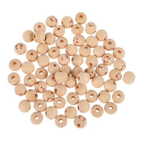 OFFIGAM 100Stücke Holzperlen Lose Bastelperlen für DIY Schmuck Armbänder Fußkettchen Zubehör für Kreative und Erwachsene von OFFIGAM