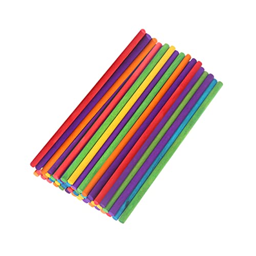 OFFIGAM 100Stücke Holzstäbchen für DIY Bastelprojekte und Skulpturen Leuchtende Farben von OFFIGAM