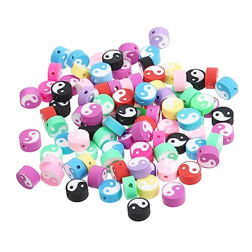 OFFIGAM 100Stücke Yin Perlen für Schmuckherstellung Tai Chi DIY Perlen Runde Handwerksperlen für Armbänder und Dekorationen von OFFIGAM