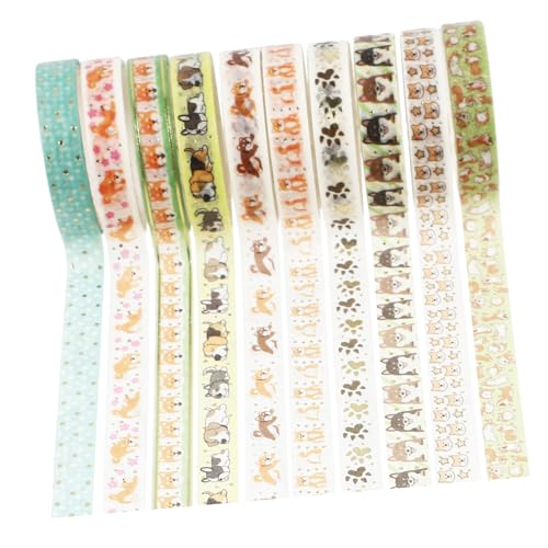 OFFIGAM 10Rollen Washi Tape Set mit Hot Stamping Hunde Design Dekoratives Klebeband für Scrapbooking und DIY Geschenkverpackungen Vielseitig und Tragbar für Kreative OFFIGAM 10Rollen Washi Tape Set mit Hot Stamping Hunde Design Dekoratives Klebeband für Scrapbooking und DIY Geschenkverpackungen Vielseitig und Tragbar für Kreative von OFFIGAM