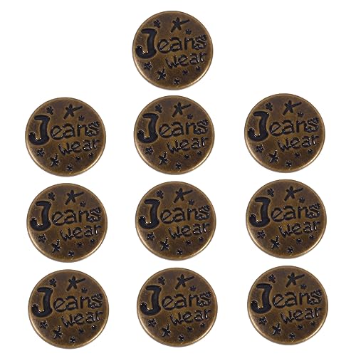 OFFIGAM 10Stücke Abnehmbare Jeansknöpfe Verstellbare Metallknöpfe für Hosen Einfaches Design ohne Jeans Accessoire für Taillenschnallen und Hosenverlängerungen OFFIGAM 10Stücke Abnehmbare Jeansknöpfe Verstellbare Metallknöpfe für Hosen Einfaches Design ohne Jeans Accessoire für Taillenschnallen und Hosenverlängerungen von OFFIGAM